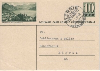 Entier postal WEGGIS, 1959, cachet "K" du lieu